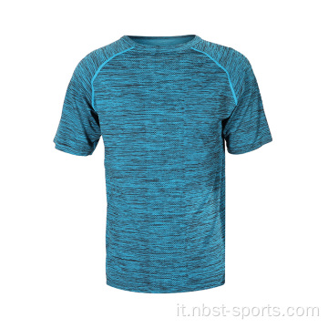 T-shirt da uomo in poliestere traspirante per allenamento sportivo GYM